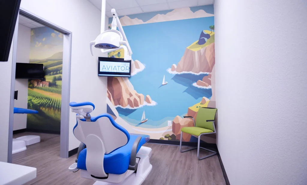 fun-patient-room-with-tv-aviator-pediatric-children's-dentistry-Watauga-TX